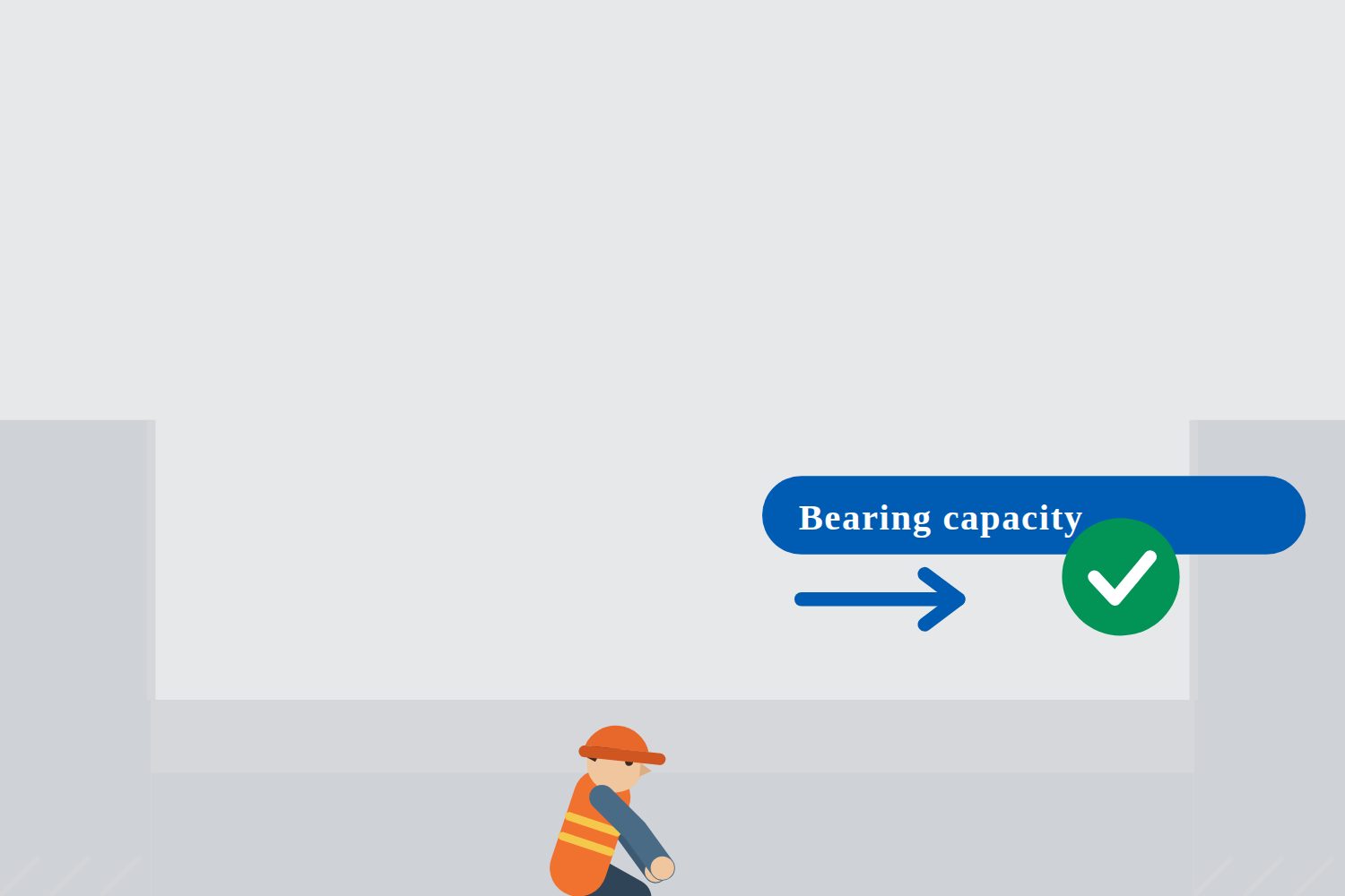 An engineer testing the bearing capacity of an excavated formation