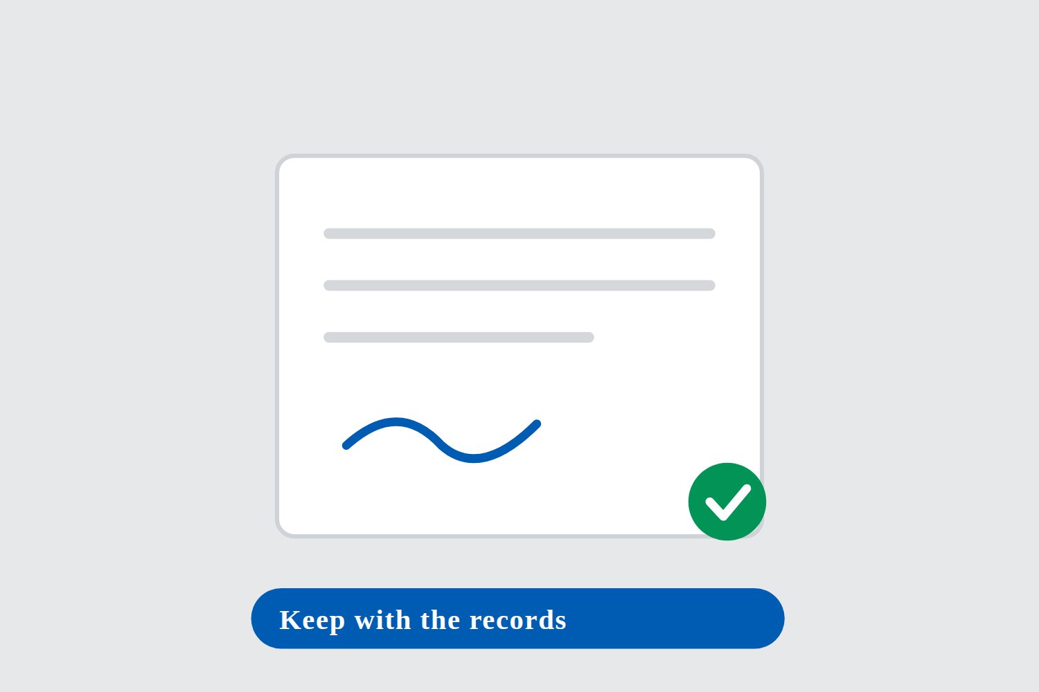 A completed installation record being signed off on site